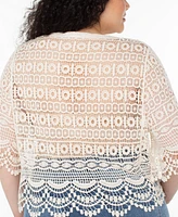 Liverpool Los Angeles Plus Crochet Lace Bolero