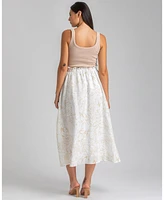 Pietro Brunelli Maternity Floral Print Hidden Pocket Midi Olivia Skirt