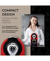 ChefWave Mini Espresso Machine for Nespresso Capsules (Red) with Accessories