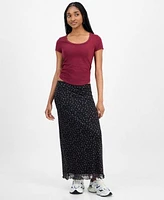 Hippie Rose Cap Sleeve T Shirt Floral Print Maxi Skirt