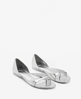 Mango Women's Metallic Leather Sandals