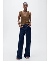 Mango Women's Buttoned Chunky Knit Sweater Vest