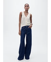 Mango Women's Buttoned Chunky Knit Sweater Vest