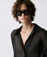 Mango Women's Regular Ramie Shirt