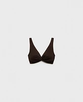 Mango Women's Draped Detail Bikini Top