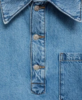 Mango Women's Pocket Denim Blouse