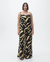 Mango Women's Printed Strapless Jumpsuit