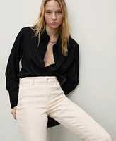 Mango Women's Sienna Flared Cropped Jeans