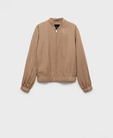 Mango Women's Lyocell Bomber Jacket