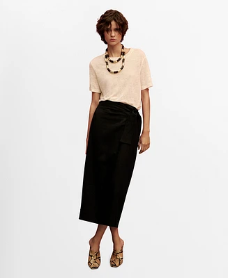 Mango Women's Linen Sarong Skirt