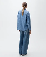 Mango Women's Oversized Denim Shirt