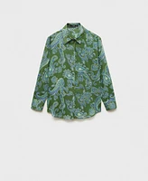 Mango Women's Paisley Cotton Shirt