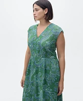 Mango Women's Paisley Ramie Dress
