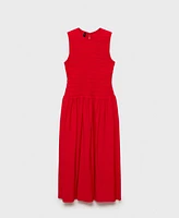 Mango Women's Gathered Body Flared Dress