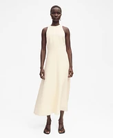 Mango Women's Frayed Hem Linen Dress