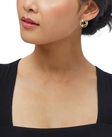 Polished Twisted Oval Small Hoop Earrings in 18K Gold-Plated Sterling Silver, 0.87"