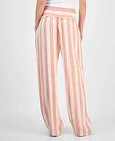 Kingston Grey Juniors' Striped Wide-Leg Soft Pants