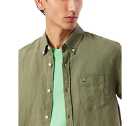 Lacoste Men's Regular-Fit Logo Linen Shirt