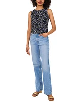Vince Camuto Women's Printed Keyhole-Back Top