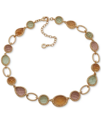 Anne Klein Gold-Tone Bezel Stone Collar Necklace, 16" + 3" extender