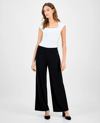 Kasper Women's Mid-Rise Wide-Leg Pull-On Pants