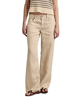 Lucky Brand Women's Linen Baggy Wide-Leg Pants