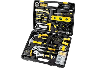 218Piece Tool Set General Hand Tool Kit with Plastic Toolbox Storage Case