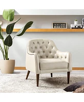 Casio 28.5" Wide Genuine Leather Barrel chair