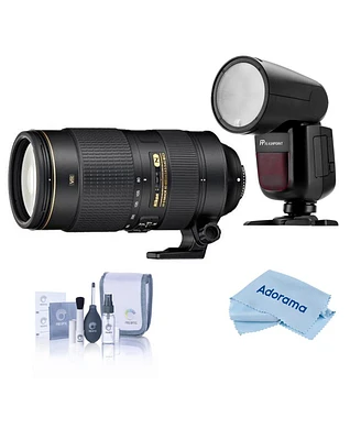 Nikon 80-400mm f/4.5-5.6G Af-s Vr Nikkor Ed Lens, Bundle with Zoom Li-on X R2 Ttl Flash and Cleaning Kit