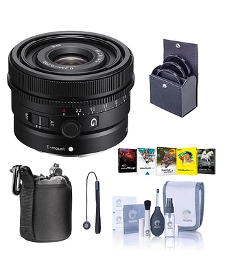 Sony Fe 24mm f/2.8 G Lens for Sony E, Bundle with Pc Software Kit, 49mm Filter Kit, Cleaning Kit, Lens Pouch, Lens Cap Tether