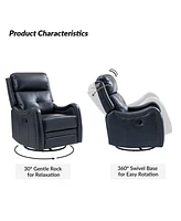 Susana Genuine Leather Swivel Rocker Recliner