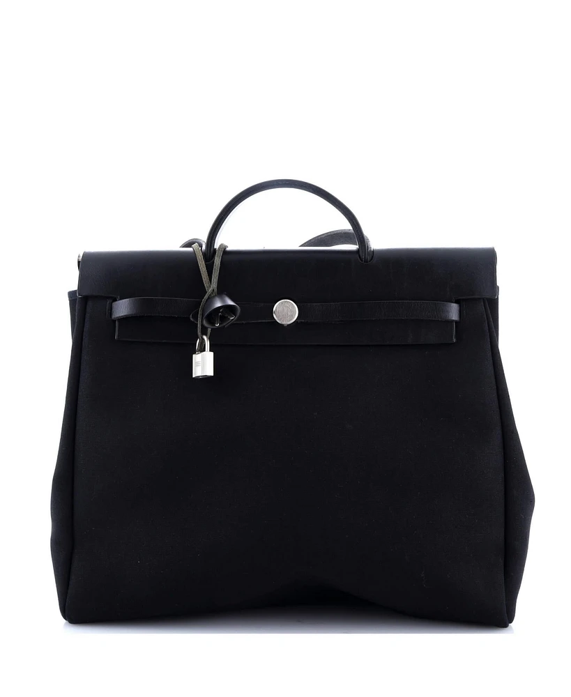 Pre-Owned Hermes Mm Herbag Toile and Leather