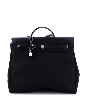 Pre-Owned Hermes Mm Herbag Toile and Leather