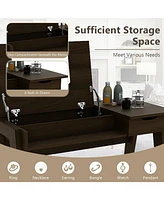 Dressing Table with Flip Mirror and Storage Drawer