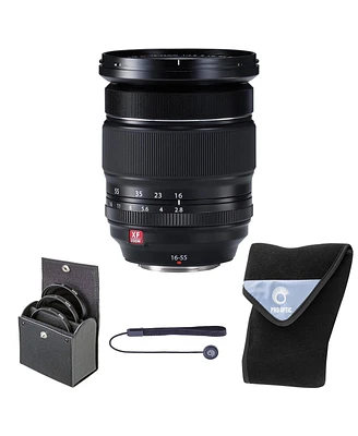 Fujifilm Xf 16-55mm f/2.8 R Lm Wr Lens, Bundle with 77mm Digital Essentials Filter Kit and 15x15" Lens Wrap