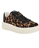 Guess Women's Elbinah Leopard Pony Lace-Up Sneakers