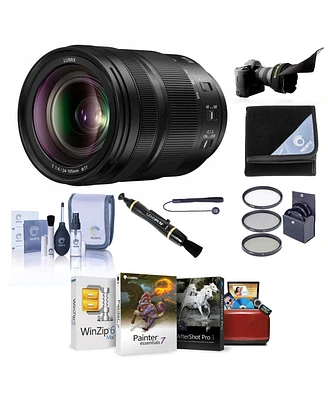 Panasonic Lumix S 24-105mm f/4 O.i.s. Lens for L Mount, Bundle with ProOptic 77mm Filter Kit, Flex Lens Shade, Lens Cleaner, Lens Wrap, Cap Tether, Cl