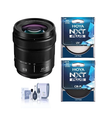 Panasonic Lumix S 20-60mm f/3.5-5.6 Lens for L Mount, Bundle with Hoya Nxt Plus 67mm Cpl+Uv Filter Kit, Cleaning Kit