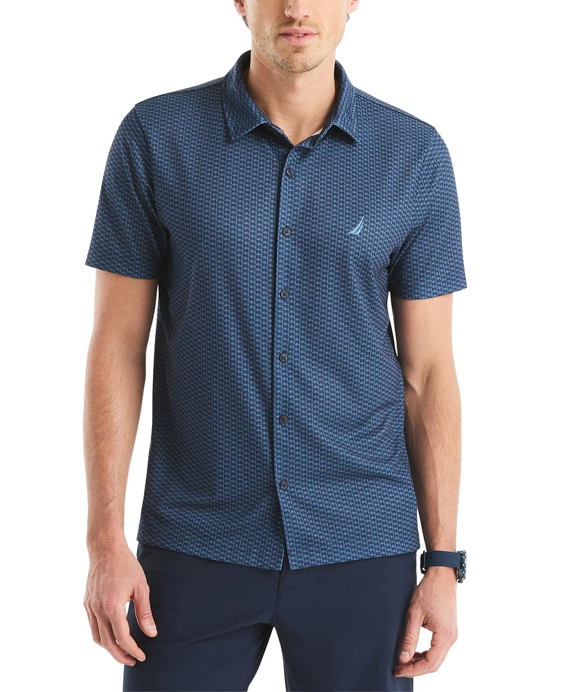 Nautica Men's Classic-Fit Moisture-Wicking Printed Performance Golf Shirt