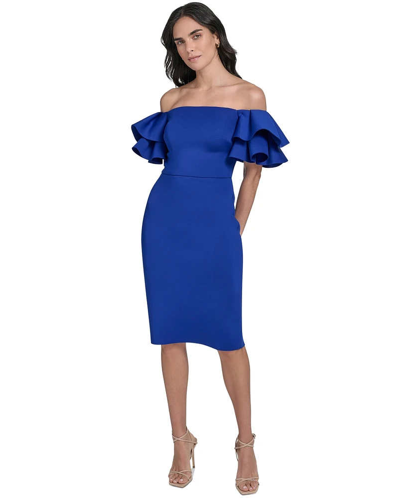 Eliza J Women's Ruffle-Sleeve Sheath Dress