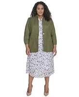 Calvin Klein Plus Linen-Blend Blazer