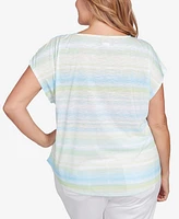 Hearts Of Palm Plus Tree Print Scoop Neck Top