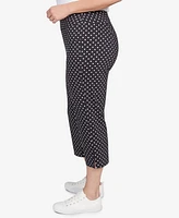 Hearts Of Palm Plus Polka Dot Print Capri Pants