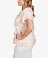 Hearts Of Palm Plus Short Sleeve Strappy Top