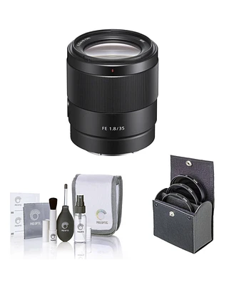 Sony Fe 35mm f/1.8 Lens for Sony E, Bundle with 55mm Filter Kit, Cleaning Kit