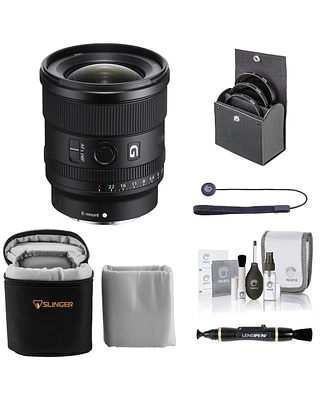 Sony Fe 20mm f/1.8 G Lens for Sony E, Bundle with ProOptic 67mm Filter Kit, Soft Lens Case, Lens Cleaner, Cleaning Kit, Universal Lens Cap Tether