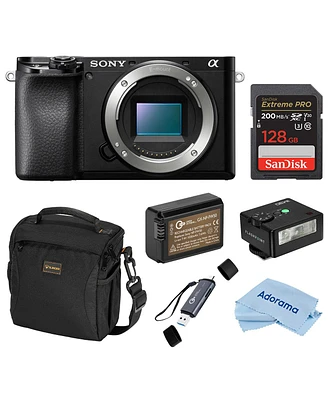 Sony Alpha a6100 Mirrorless Camera, Bundle with iM30 Mini Flash, 128GB Sdxc Memory Card, Np-FW50 Battery