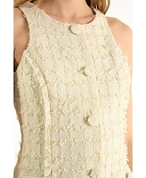 endless rose Women's Tweed Fringed Mini Dress