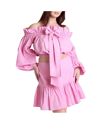 Eloquii Plus Bubble Sleeve Crop Top