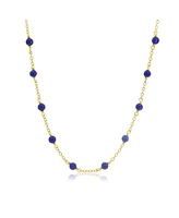The Lovery Lapis Bead Station Necklace 14K Gold